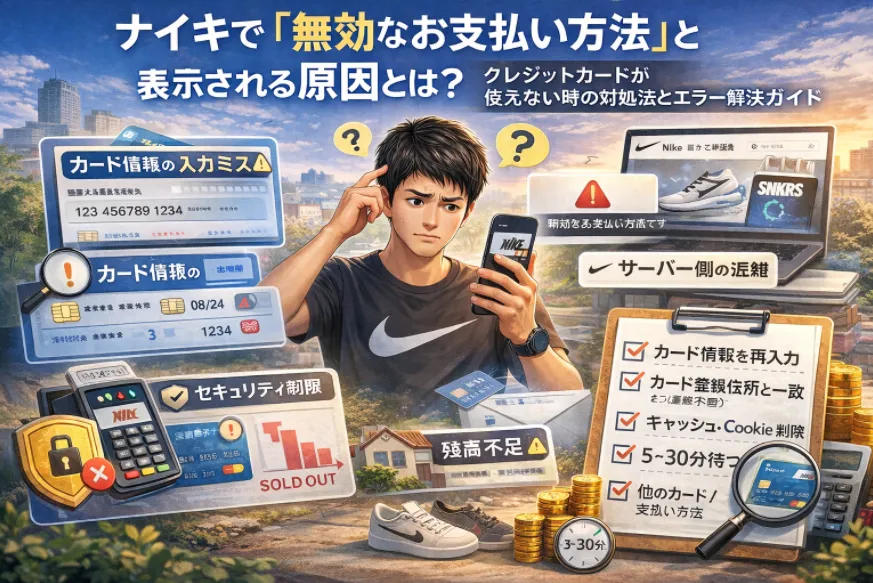 ナイキで「無効なお支払い方法」と表示される原因とは？クレジットカードが使えない時の対処法とエラー解決ガイド