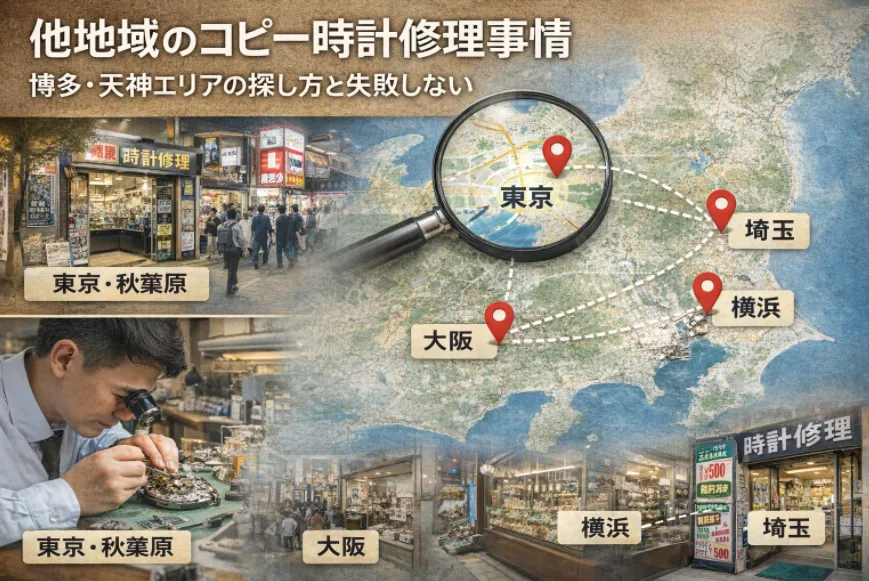 7. 他地域のコピー時計修理事情｜東京・秋葉原・大阪・横浜・埼玉.webp
