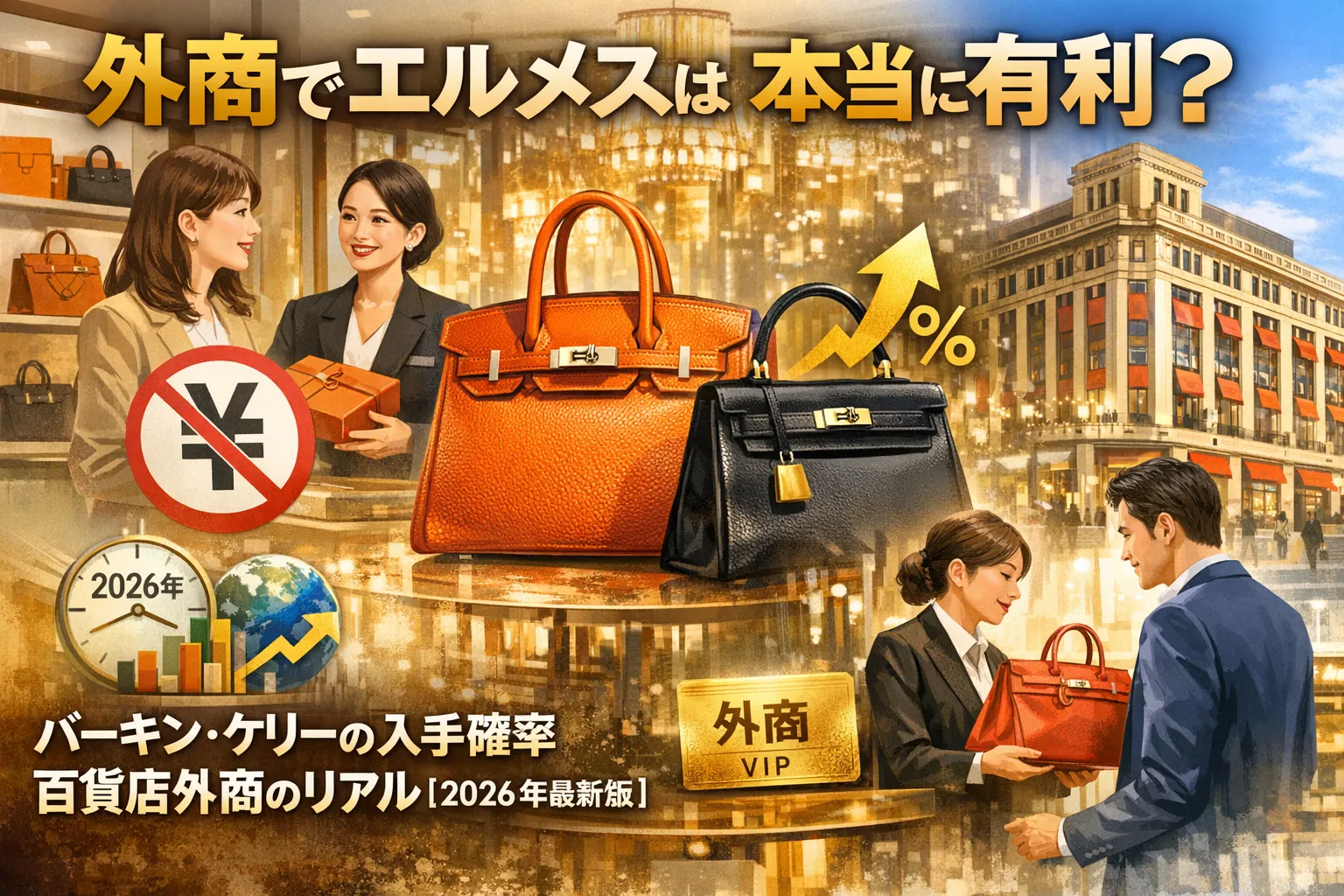外商でエルメスは本当に有利？ バーキン・ケリーの入手確率、割引の有無、百貨店外商のリアルを徹底解説【2026年最新版】
