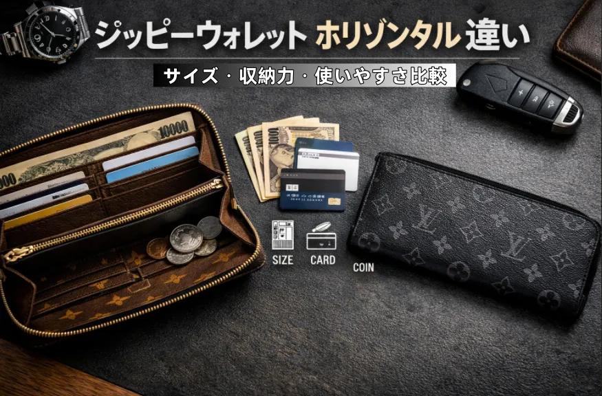 ルイヴィトン「ジッピーウォレット」と「ホリゾンタル」の違いを徹底解説｜サイズ・収納力・使いやすさから見る選び方