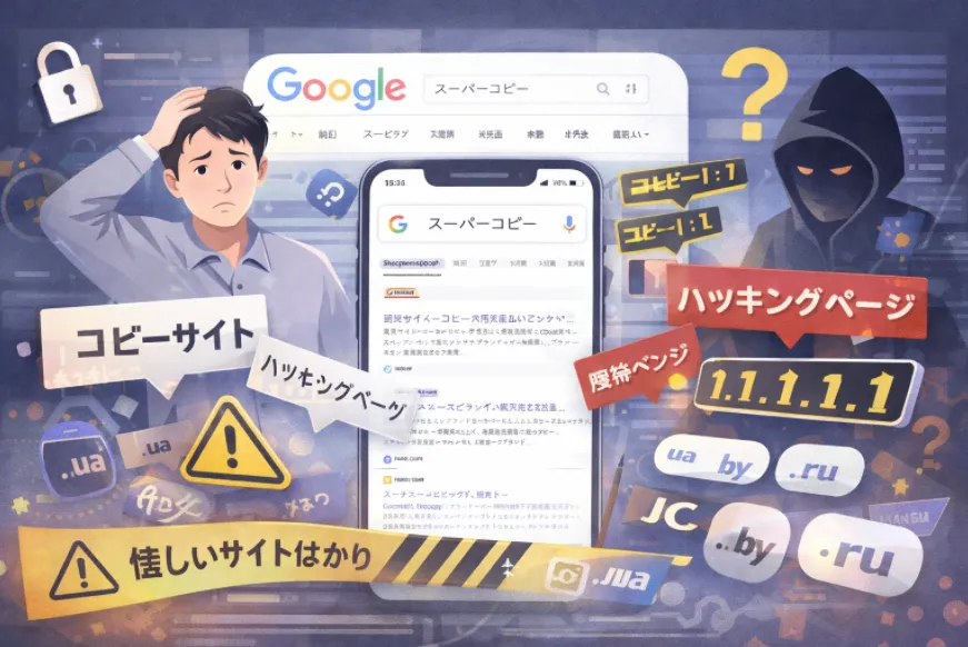 Googleで「スーパーコピー」と検索すると怪しいサイトばかり出るのはなぜ？劫持ページ・ミラーサイト・検索結果の仕組みをわかりやすく解説
