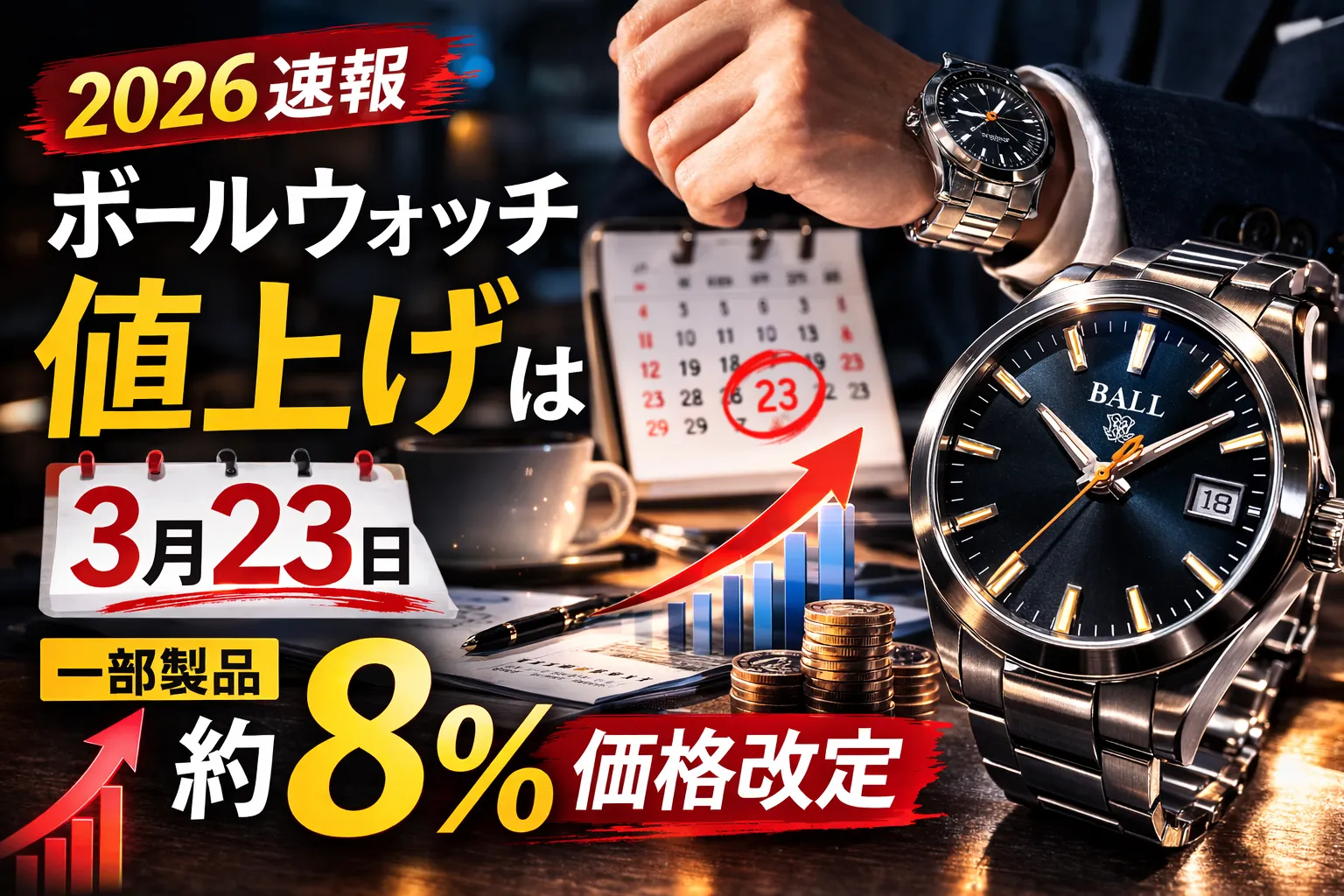 【2026速報】ボールウォッチ 値上げは3月23日｜一部製品が約8％価格改定、今買うべきかを徹底解説