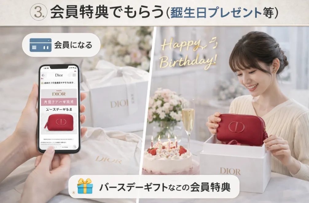 3. 会員特典でもらう（誕生日プレゼント等）.webp