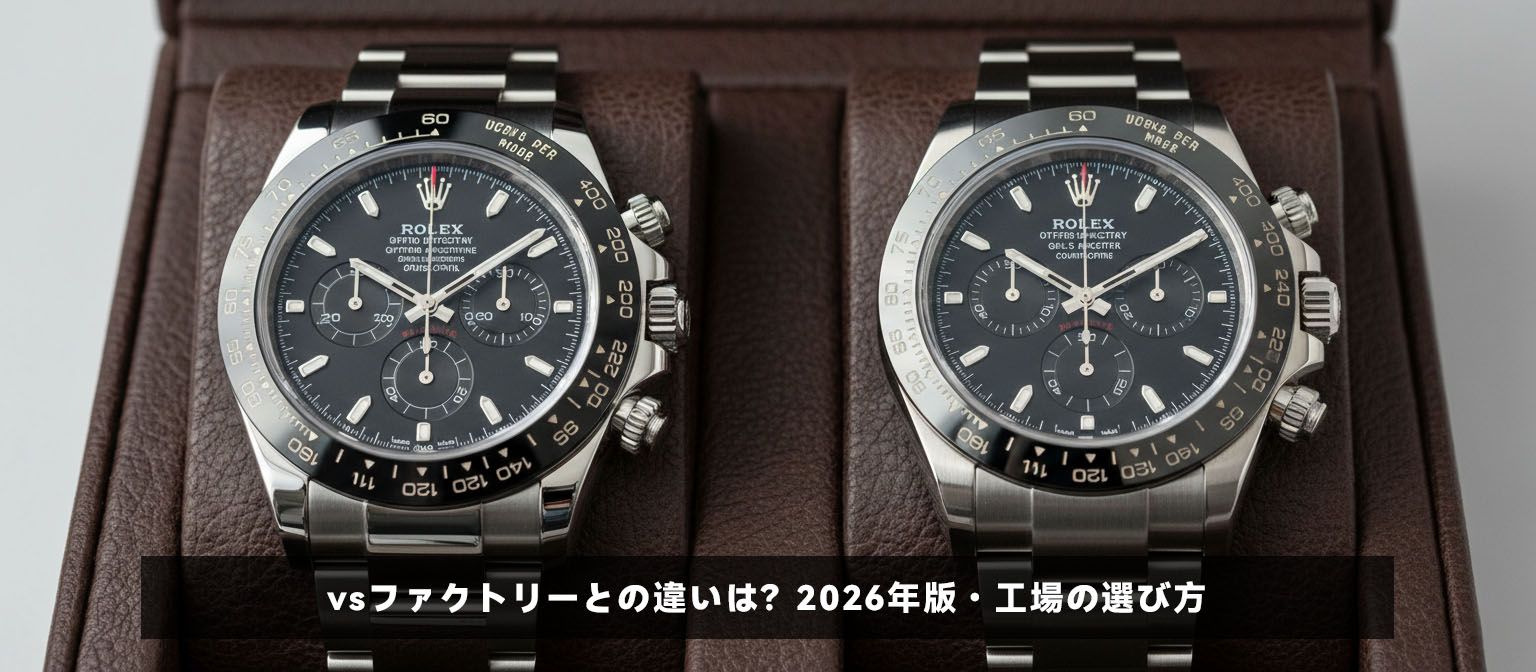 クリーンファクトリーとvsファクトリーの細部比較。ベゼルの色味やケースの仕上げを検証。