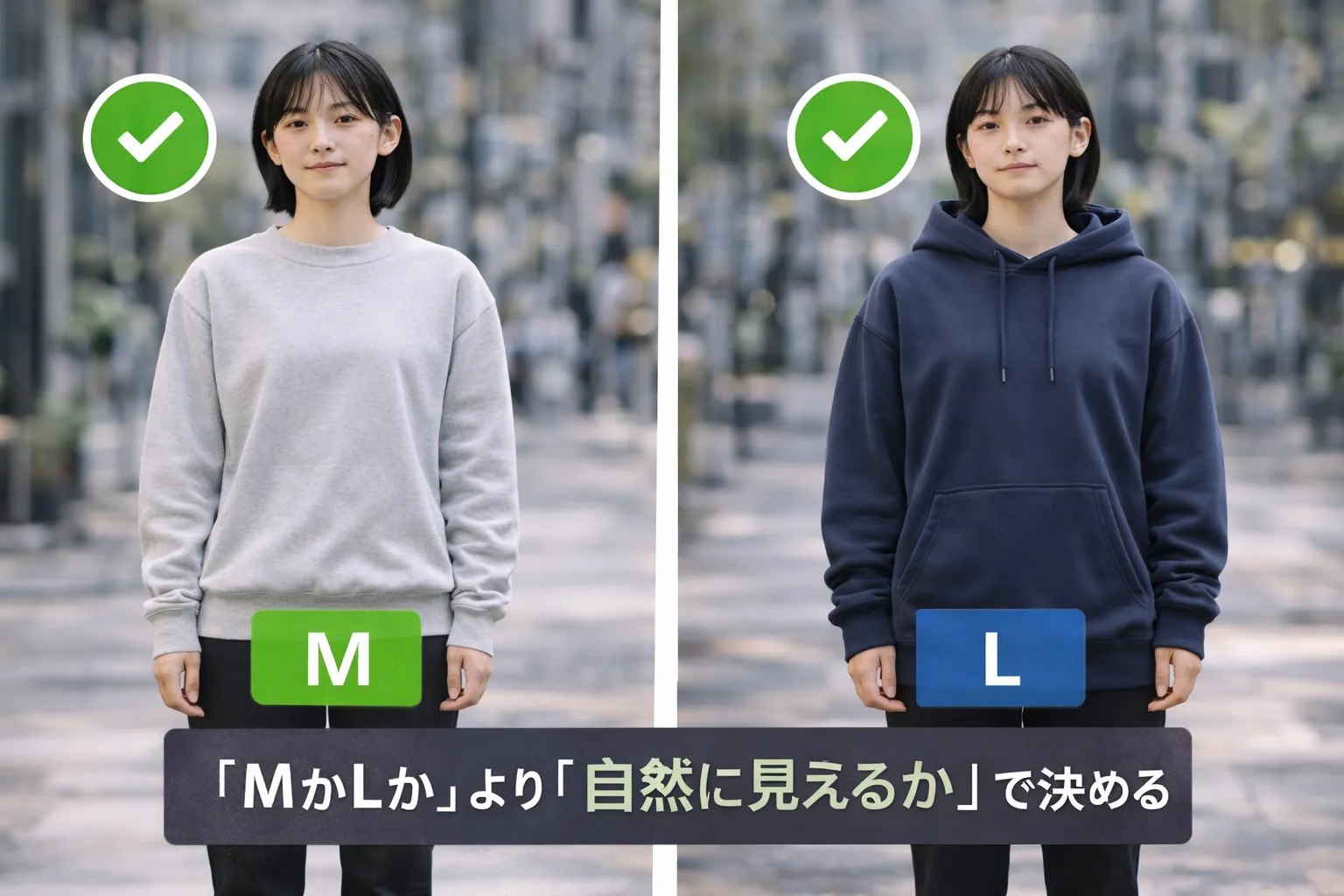 まとめ｜160cmのサイズ選びは「MかLか」より「自然に見えるか」で決める.webp