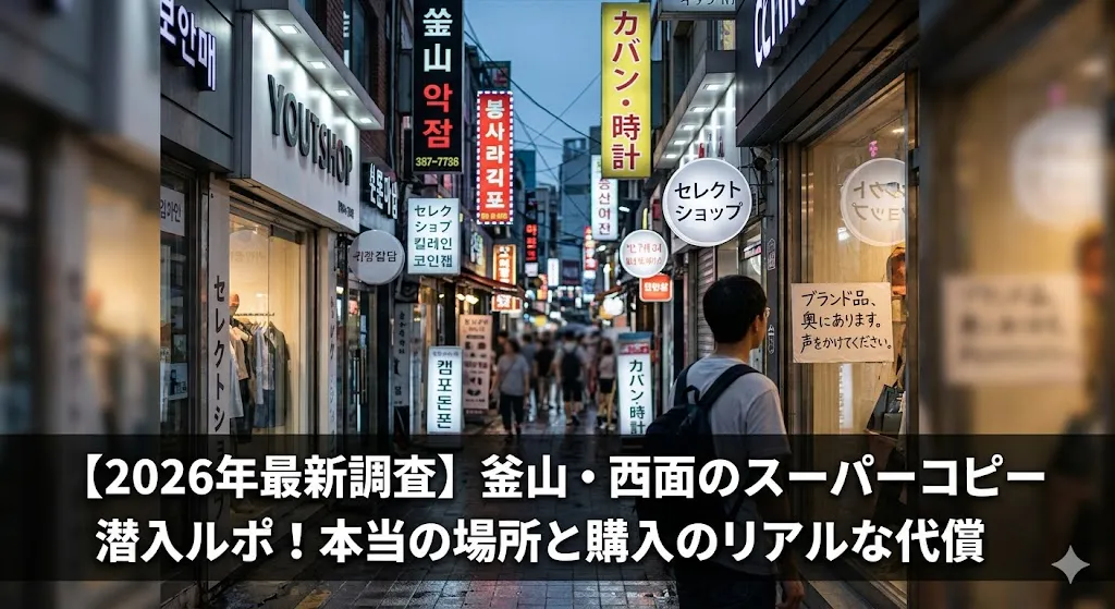 【2026年最新調査】釜山・西面のスーパーコピー潜入ルポ！本当の場所と購入のリアルな代償