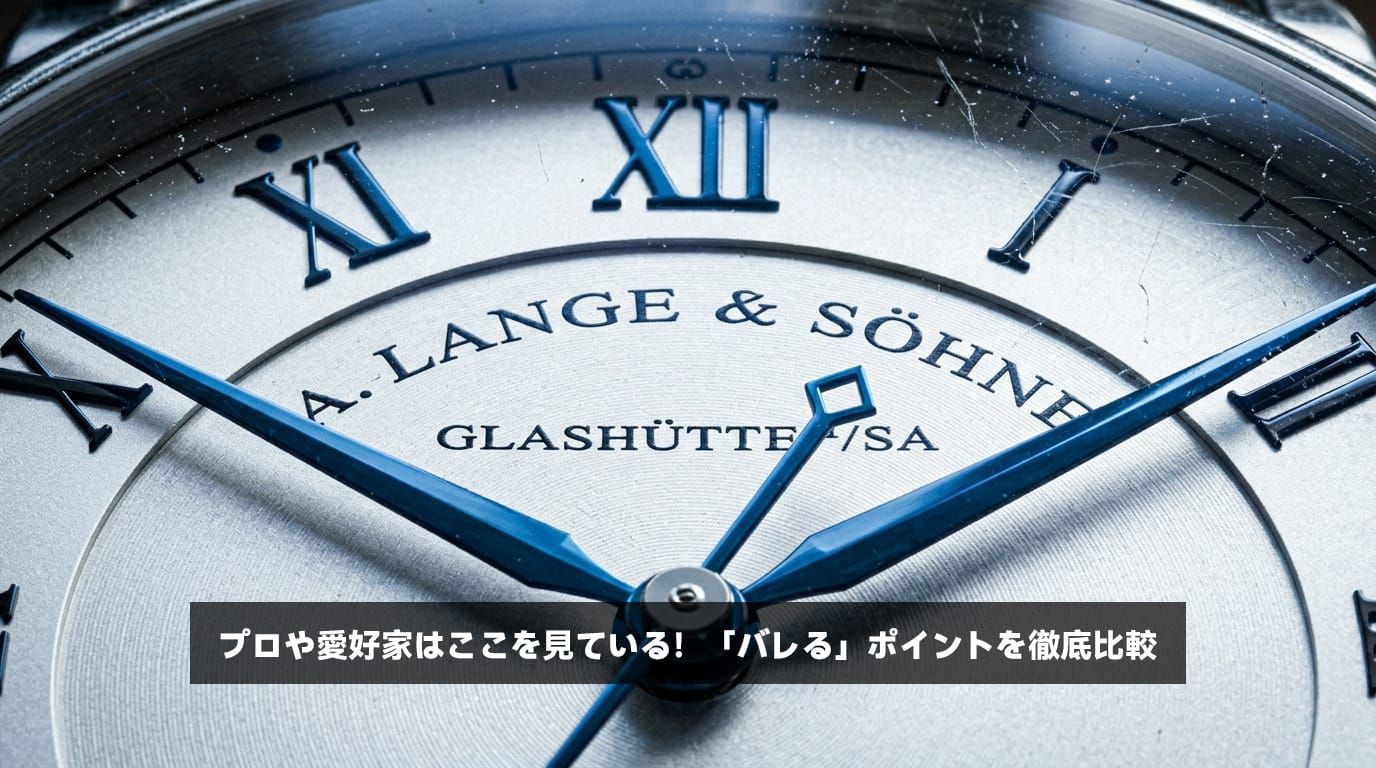 時計鑑定士の視点でスーパーコピー時計の刻印と細部をチェックする拡大写真