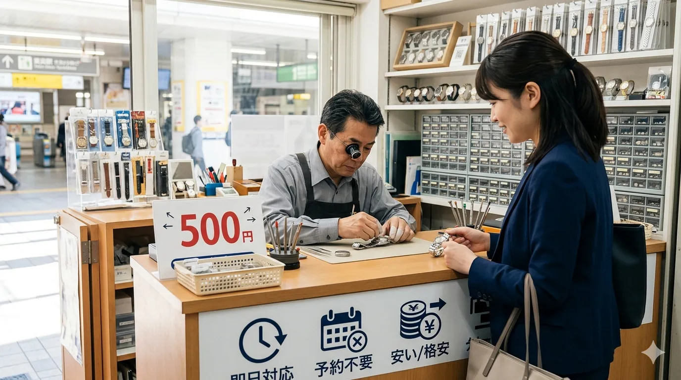 東京で時計の電池交換が500円前後でできる店はどこ？即日対応・予約不要の料金相場と注意点をわかりやすく解説
