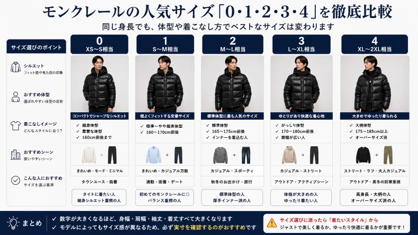 モンクレールの人気サイズ「0・1・2・3・4」を徹底比較.webp