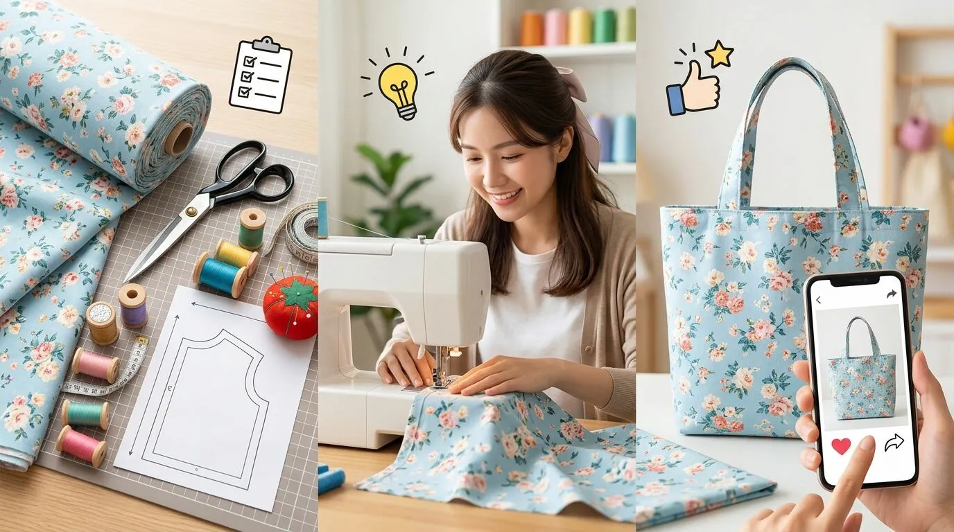 初心者でも簡単！ハンドメイド 布 バッグ 作り方をステップごとに解説【型紙＆材料リスト付き】