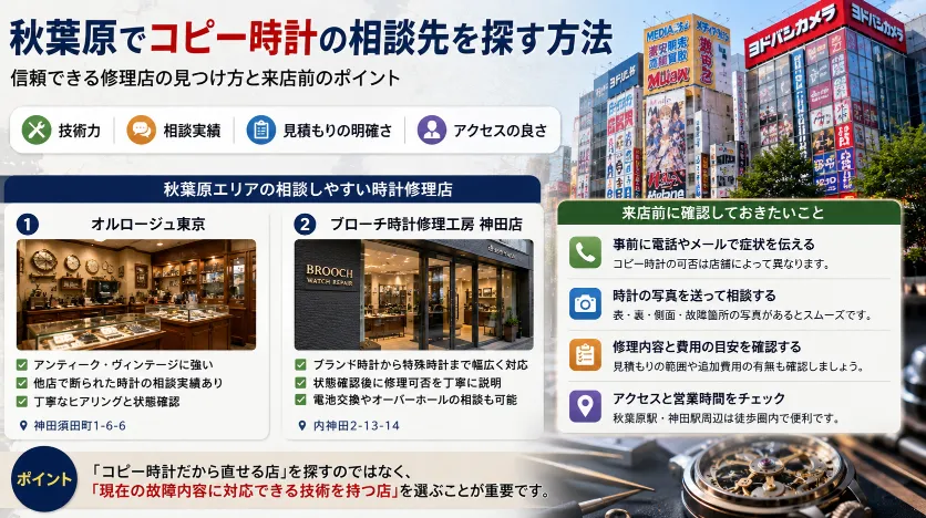 4. 秋葉原でコピー時計の相談先を探す方法.webp
