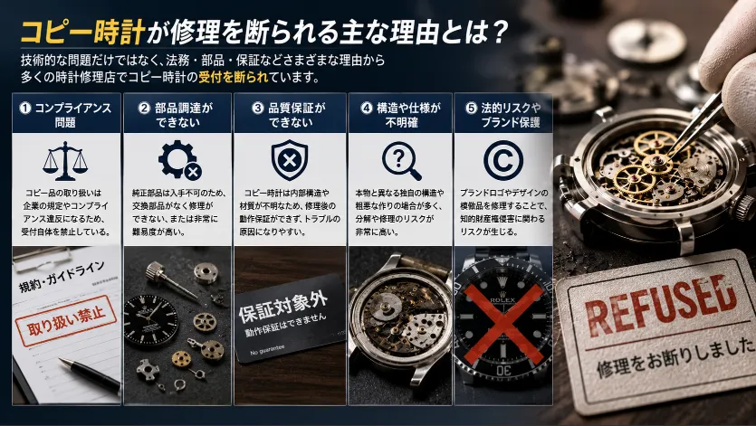 2. コピー時計が修理を断られる主な理由とは？.webp