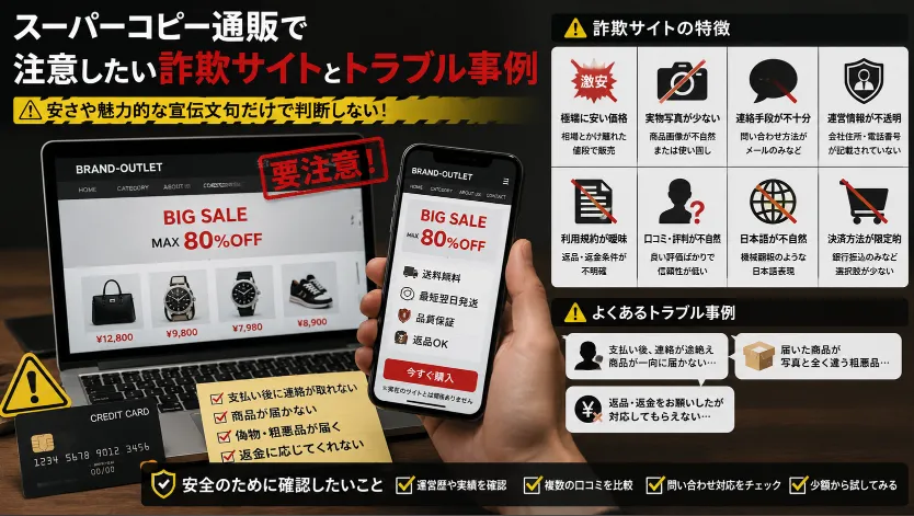 7. スーパーコピー通販で注意したい詐欺サイトとトラブル事例.webp