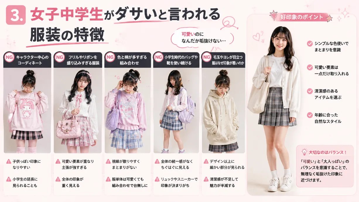 3.女子中学生がダサいと言われる服装の特徴.webp