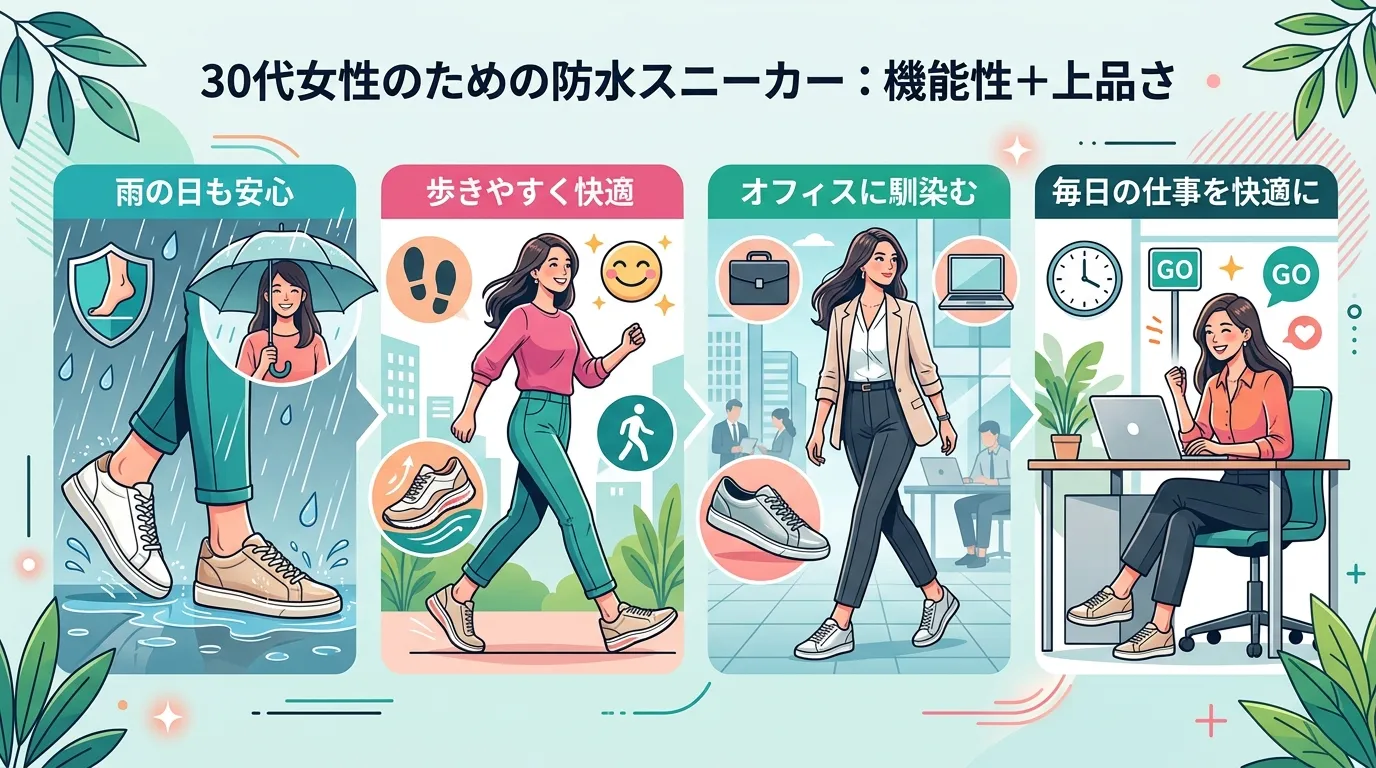 ② 30代女性が通勤用防水スニーカーを選ぶ5つのポイント.webp