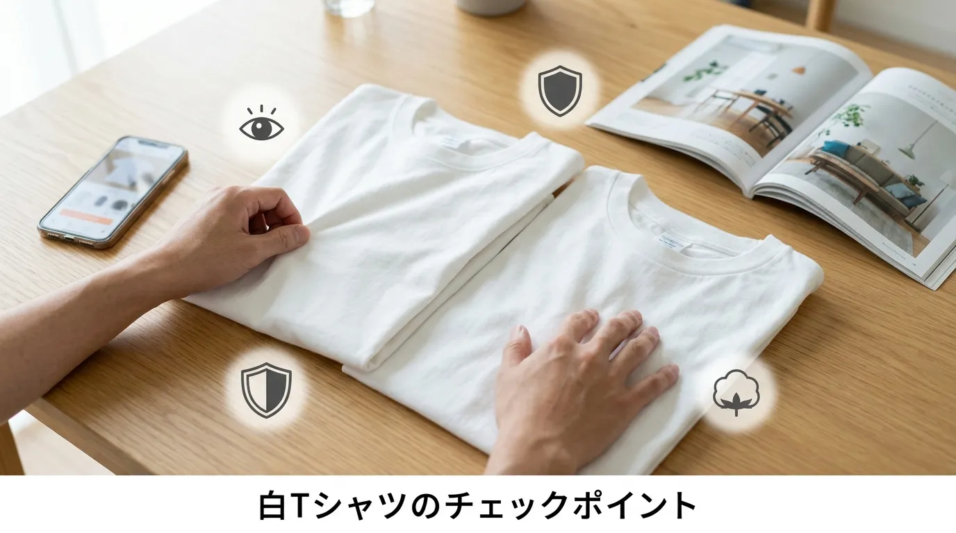 ⑥ 白Tシャツ購入前に確認したい透け感・耐久性・着心地.webp