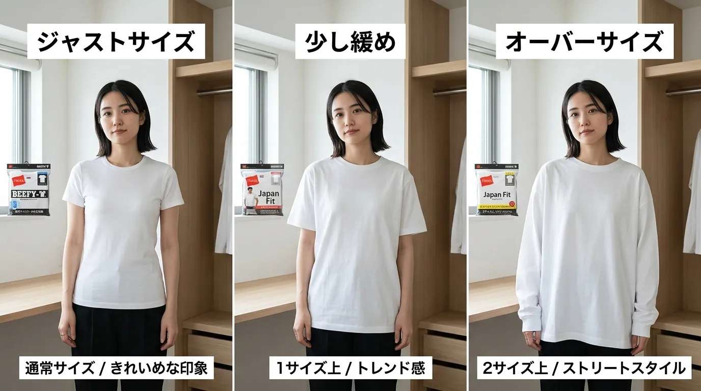 ⑤ ヘインズTシャツのサイズ選びで失敗しない方法.webp