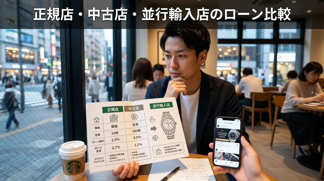 ⑥ 正規店・中古販売店・並行輸入店のローン比較.webp