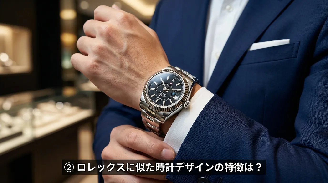 ② ロレックスに似て見える時計デザインの特徴とは？.webp