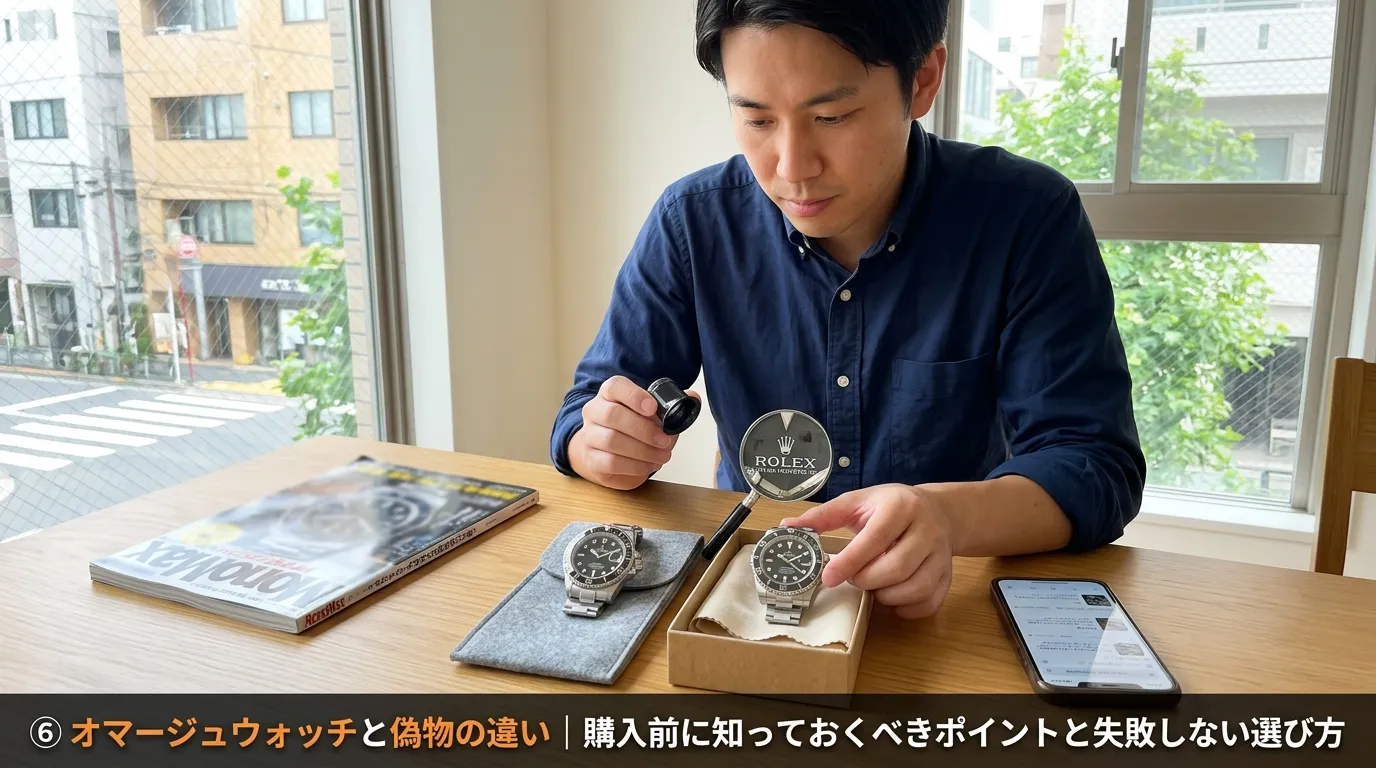 ⑥ オマージュウォッチとコピー品の違い｜購入前に知るべきポイント.webp