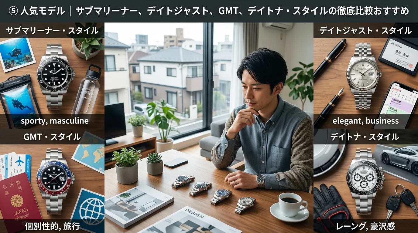 ⑤ 人気モデル別｜サブマリーナ・デイトジャスト・GMT・デイトナ風おすすめモデル.webp