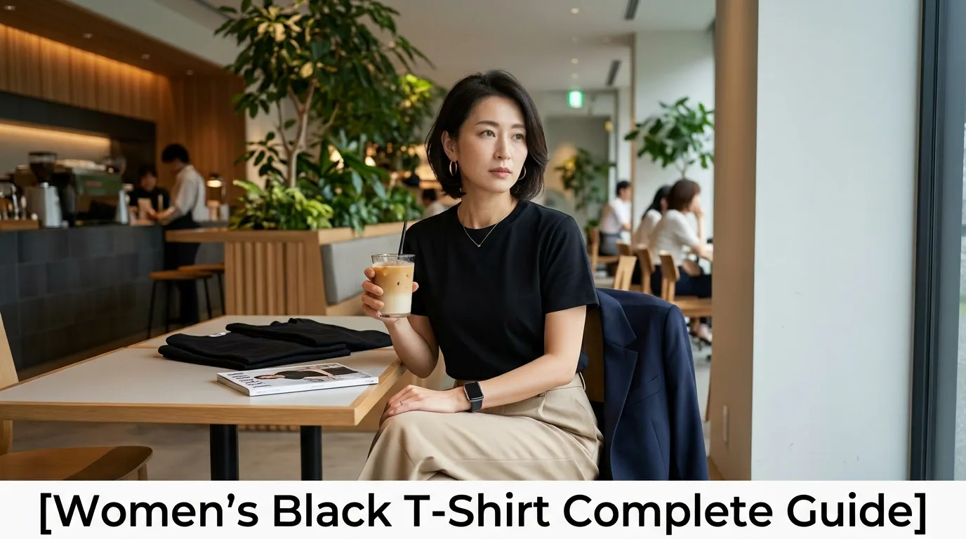 【レディース黒Tシャツ完全ガイド】 30代・40代女性が選ぶべき高見え黒Tシャツとは？ 透けない・細見え・着回し力抜群の失敗しない選び方と人気コーデを徹底解説