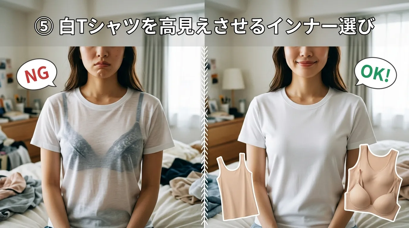 ⑤ 白Tシャツが安っぽく見えないインナー選び.webp