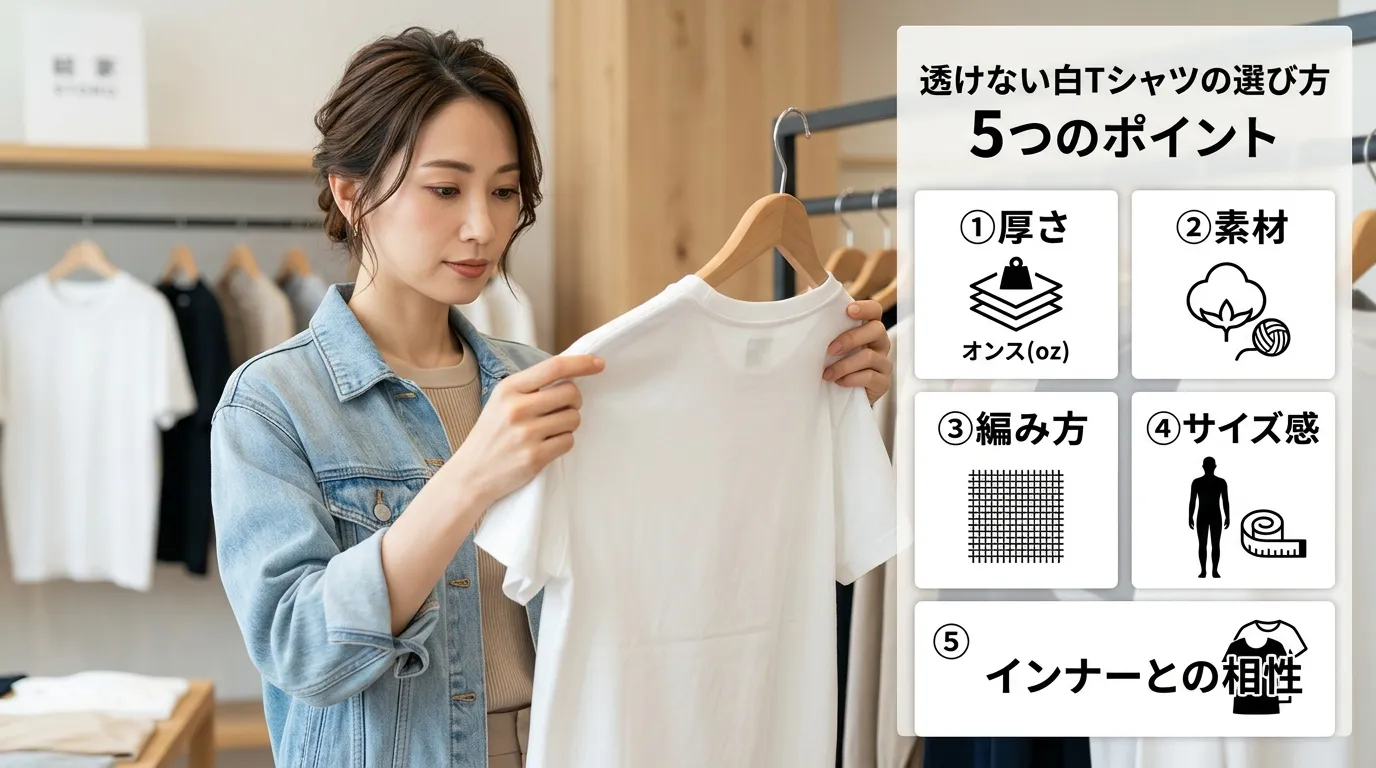 ③ 透けない白Tシャツを選ぶ5つのポイント.webp