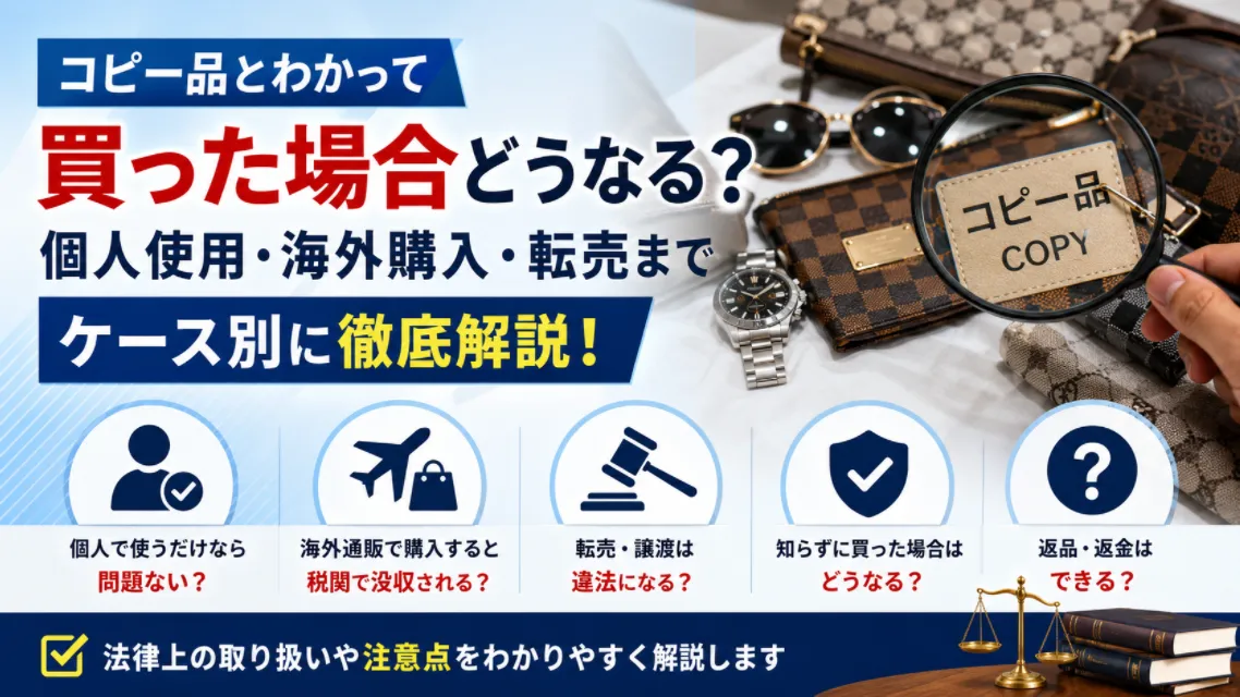 コピー品とわかって買った場合どうなる？個人使用・海外購入・転売までケース別に分かりやすく解説