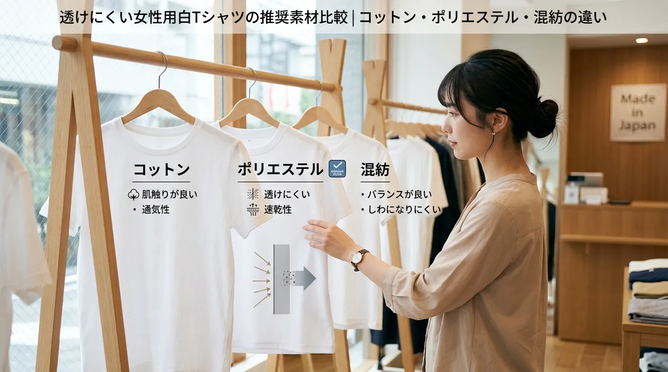 ④ レディース白Tシャツで透けにくいおすすめ素材を比較.webp