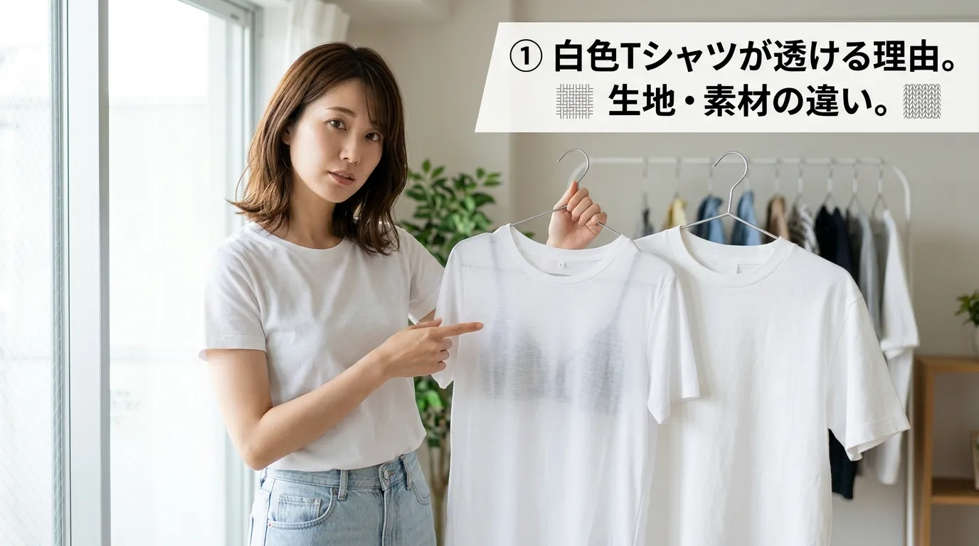 ① 白Tシャツ レディースが透ける理由とは？生地・素材による違い.webp
