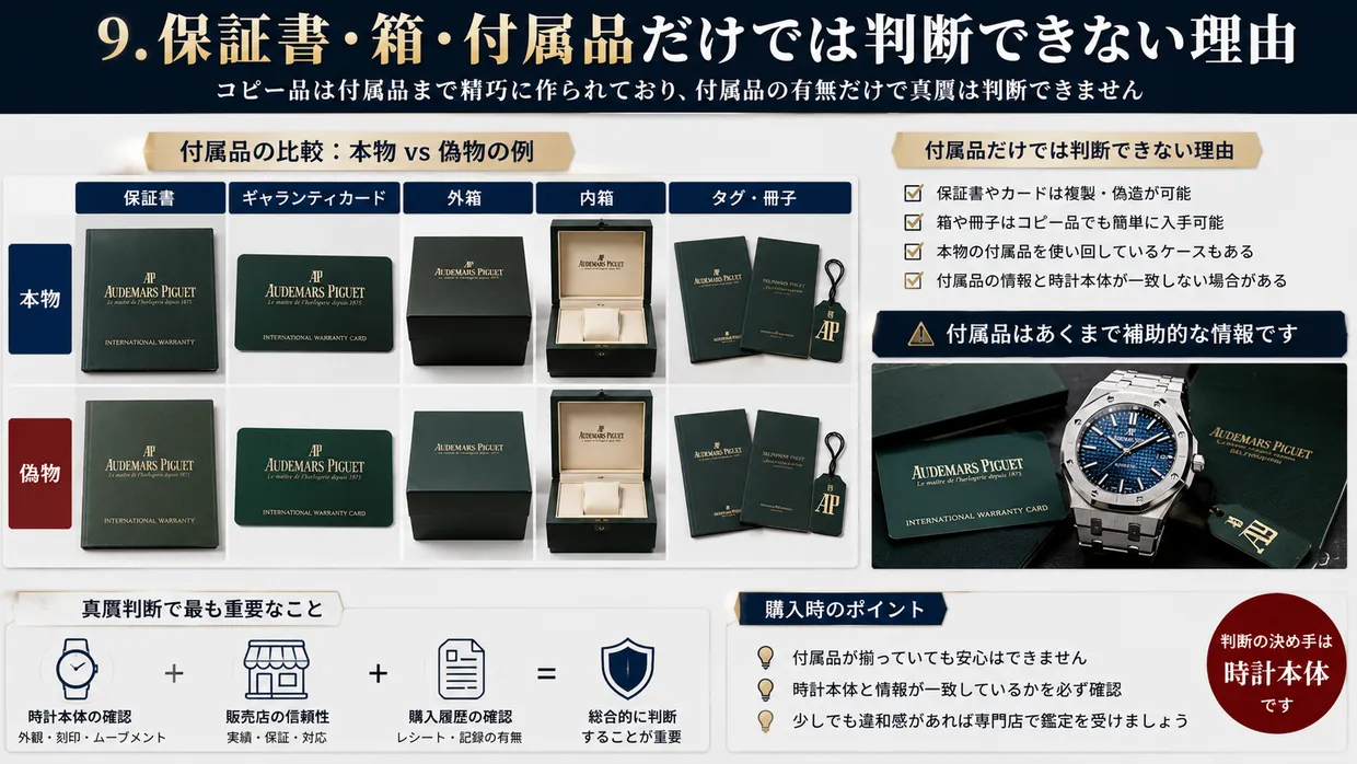 9. 保証書・箱・付属品だけでは判断できない理由.webp
