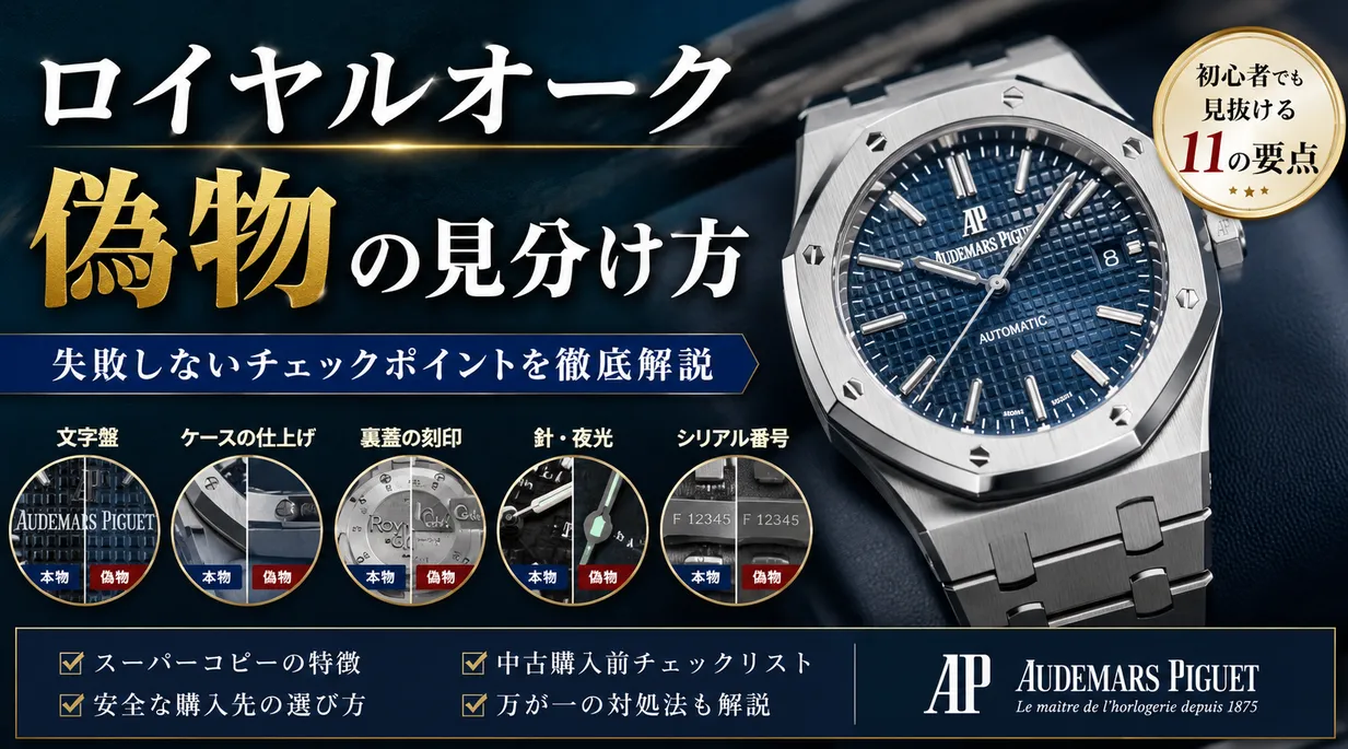 【2026年最新版】ロイヤルオーク 偽物の見分け方完全ガイド｜スーパーコピーとの違い・真贋チェック11項目・実際の偽物事例を徹底解説