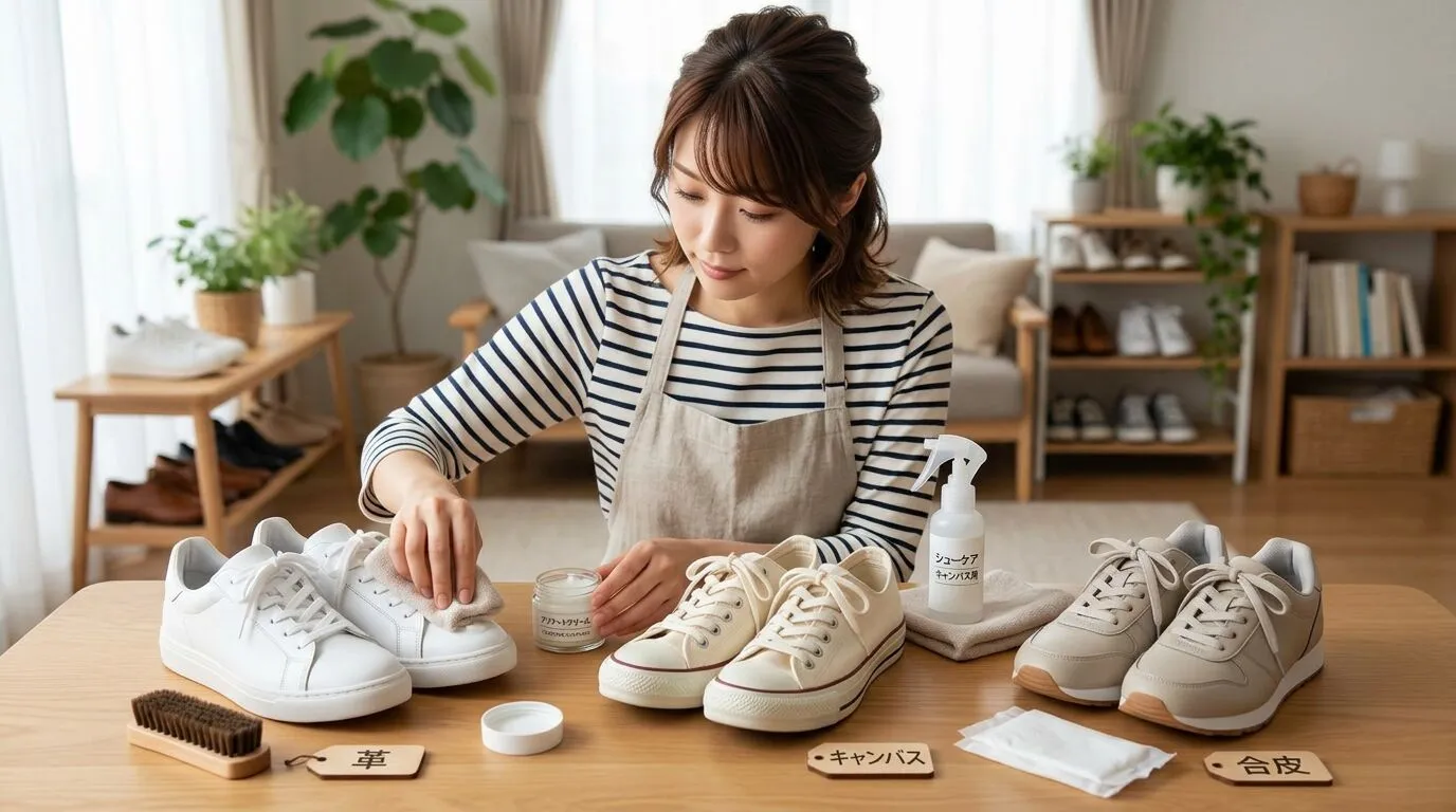 ③ 素材別｜革・キャンバス・合皮スニーカーの柔らかくするコツ.webp
