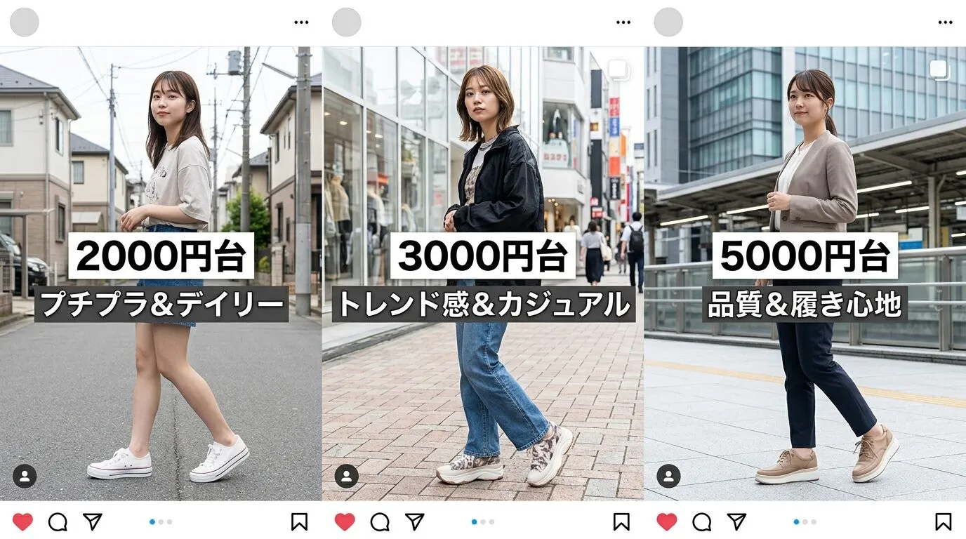 ③ 価格帯別｜2,000円・3,000円・5,000円で選ぶおすすめ厚底スニーカー.webp