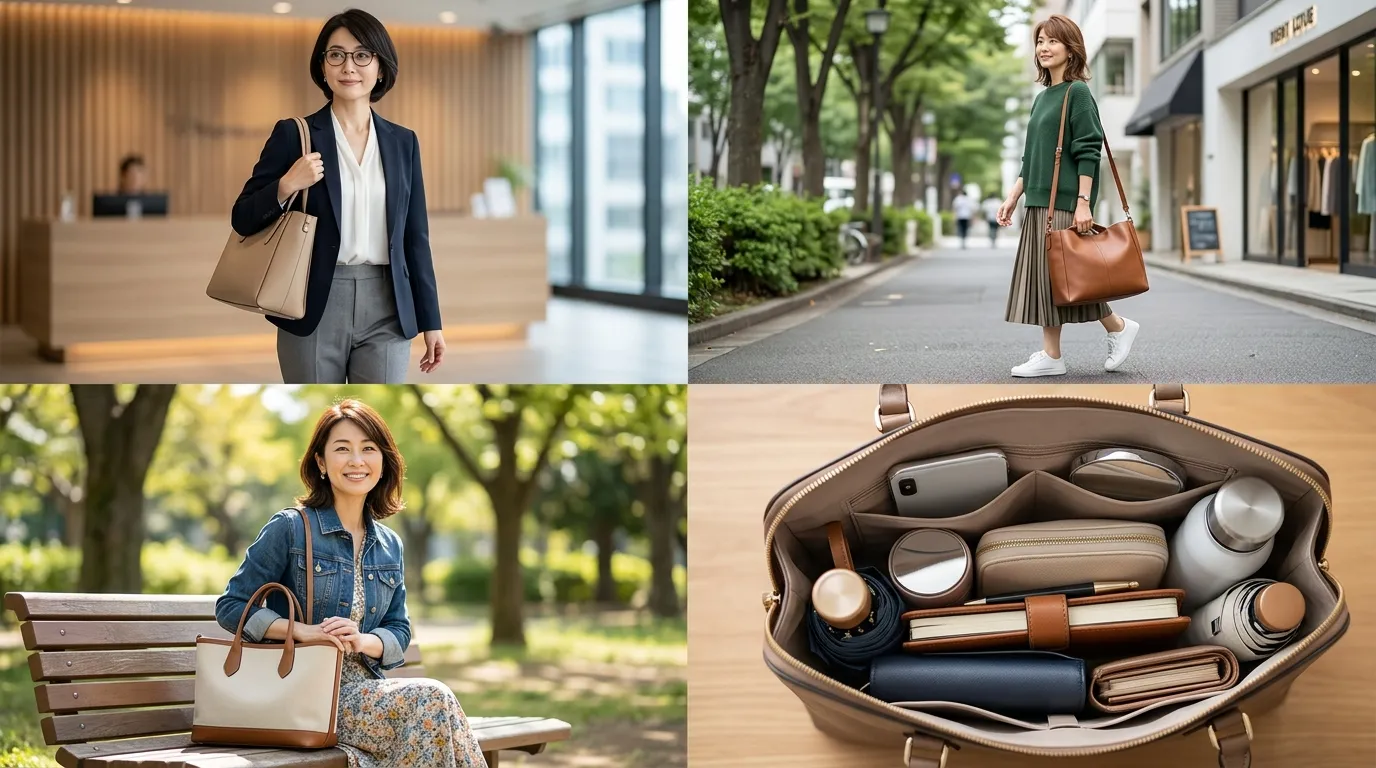 ⑦ 40代女性に人気の通勤バッグコーディネート術.webp