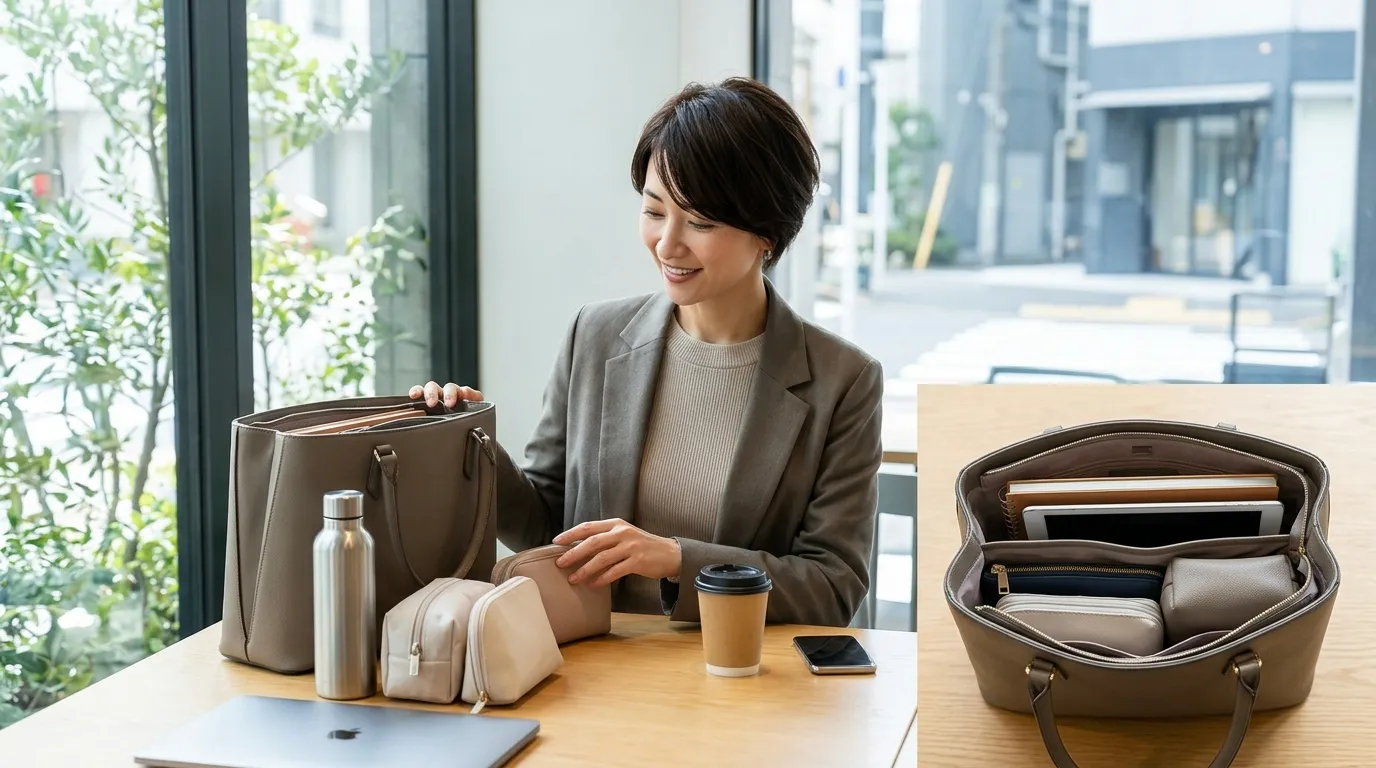 ⑤ 軽量・自立・収納力で選ぶ！失敗しない通勤バッグのチェックポイント.webp