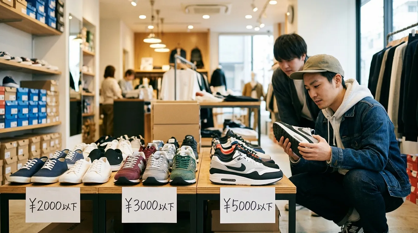 ③ 価格帯別に見るスニーカーの特徴｜2000円台・3000円台・5000円以内.webp