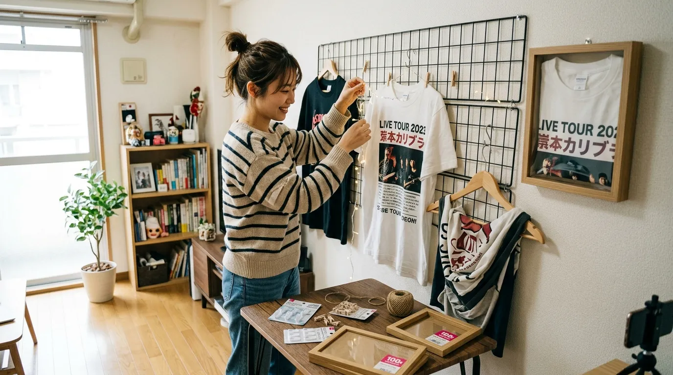 100均アイテムでできるTシャツの飾り方｜思い出の一枚をおしゃれなインテリアに変えるDIYアイデア