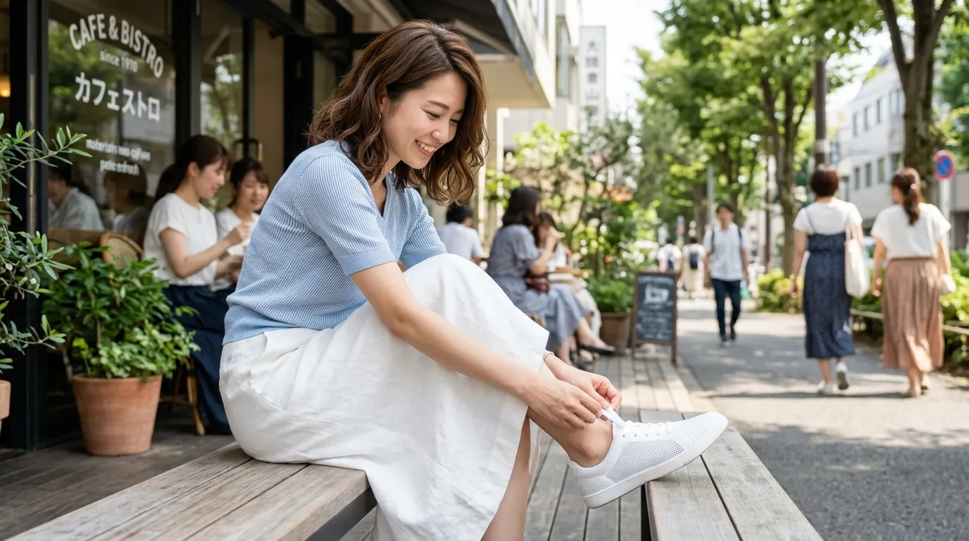 夏のお出かけが快適になる♡ 素足で履けるスニーカーの選び方｜靴下なしでも痛くならないポイント