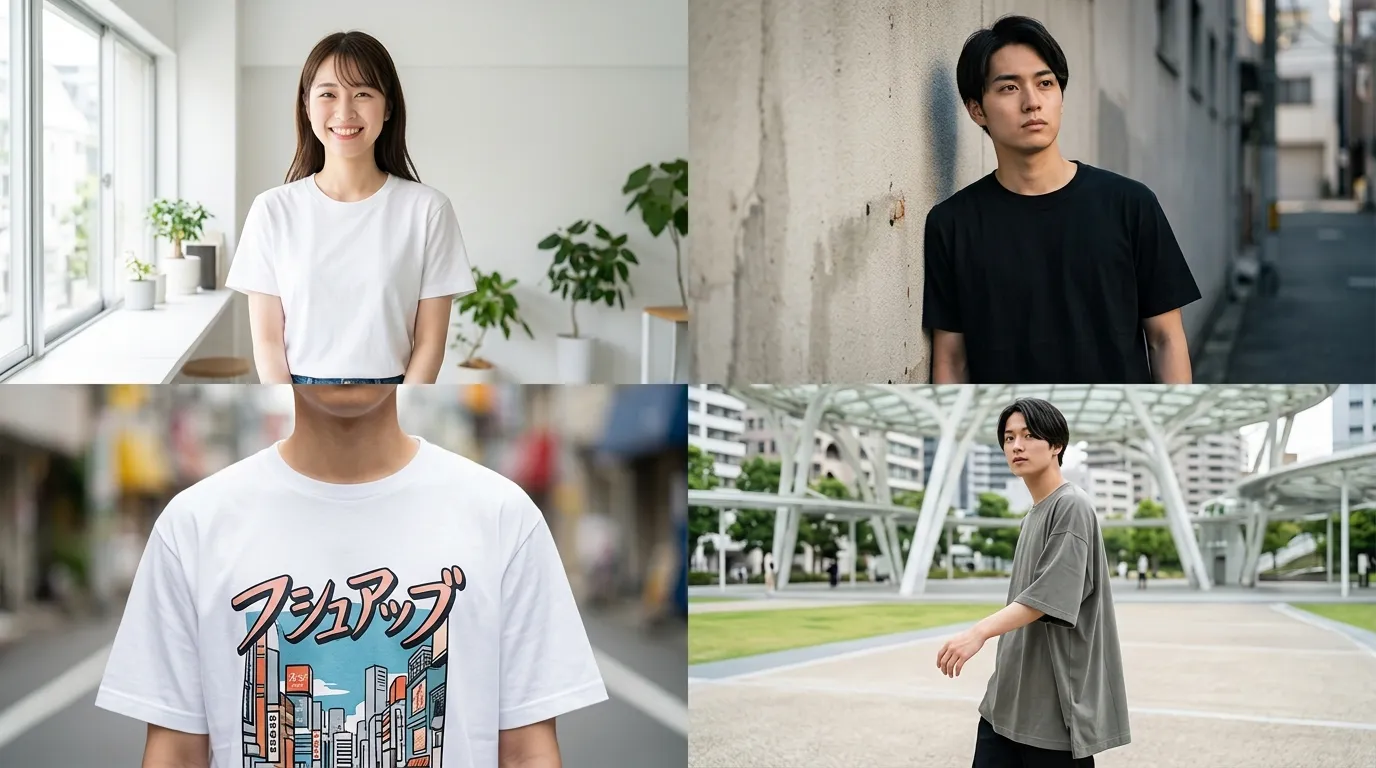 ⑤ 白T・黒T・ロゴT・オーバーサイズTシャツの撮り方.webp