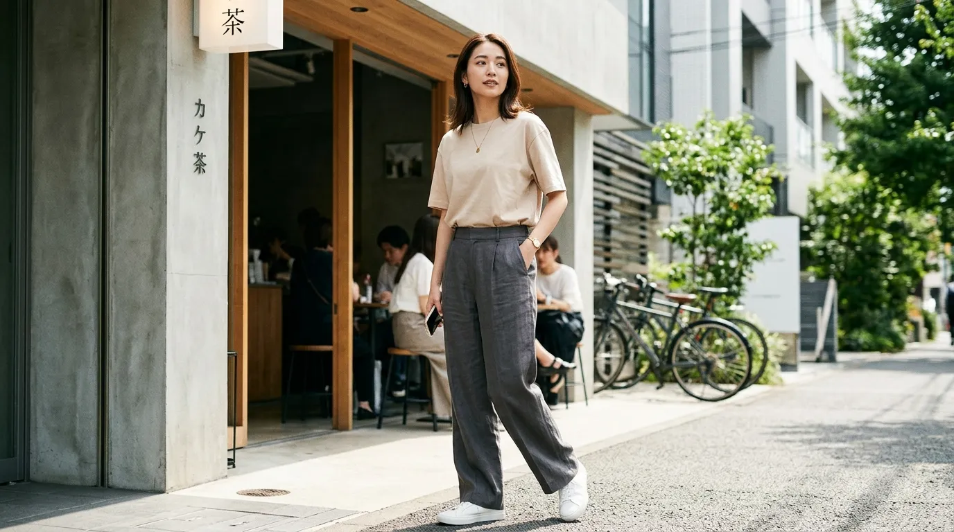 ④ Tシャツコーデをおしゃれに見せるポーズ・構図.webp
