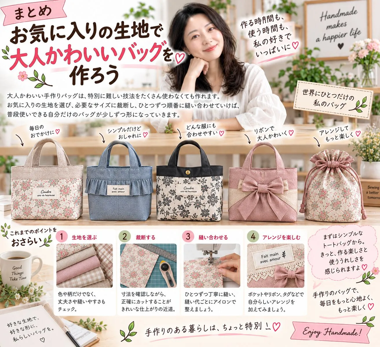 まとめ｜お気に入りの生地で大人かわいいバッグを作ろう.webp