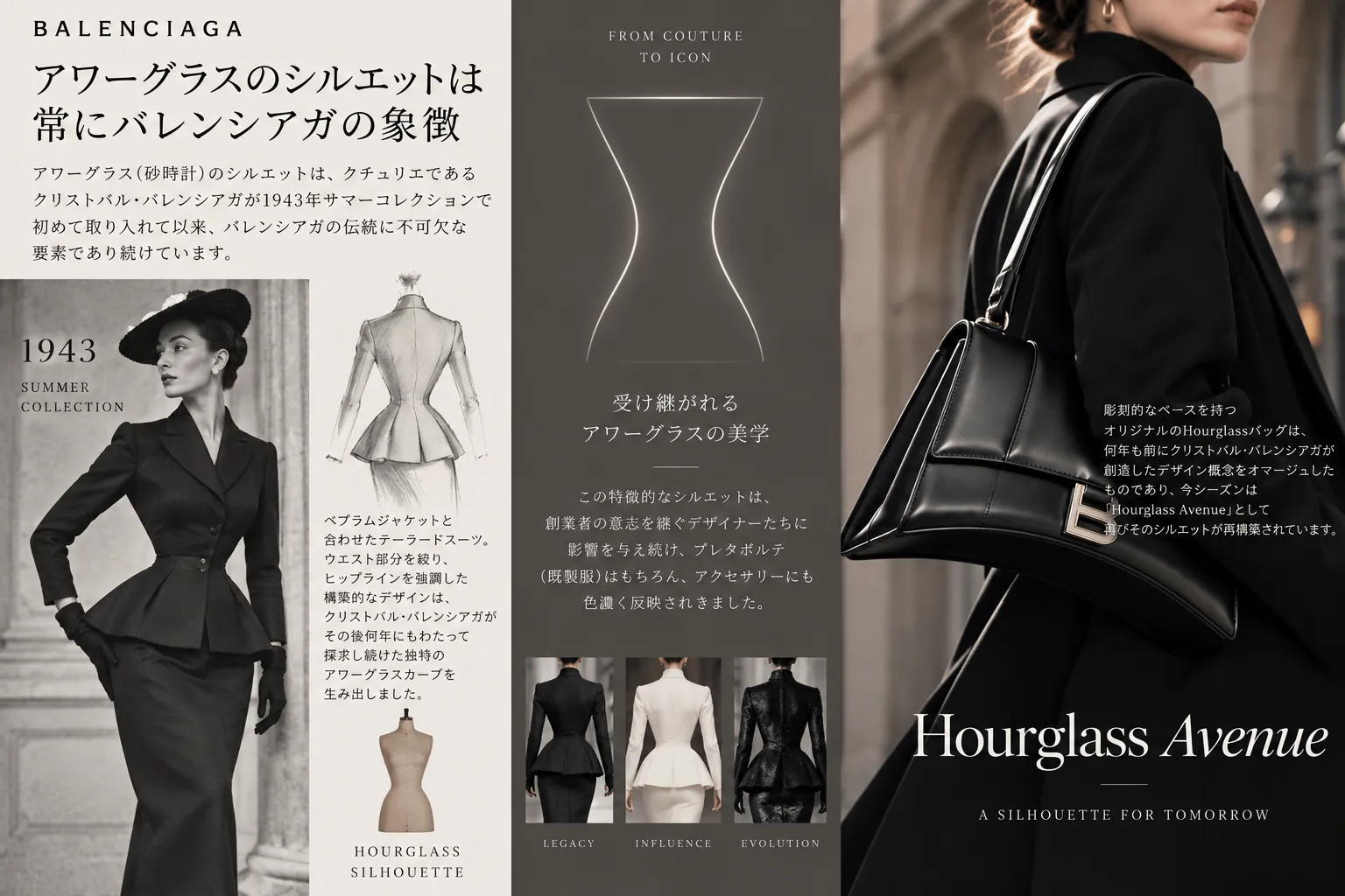 アワーグラスのシルエットは常にバレンシアガの象徴.webp