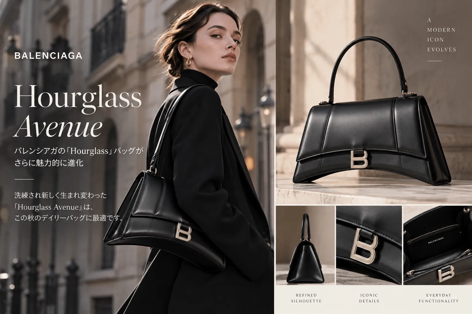 バレンシアガの「Hourglass」バッグがさらに魅力的に進化