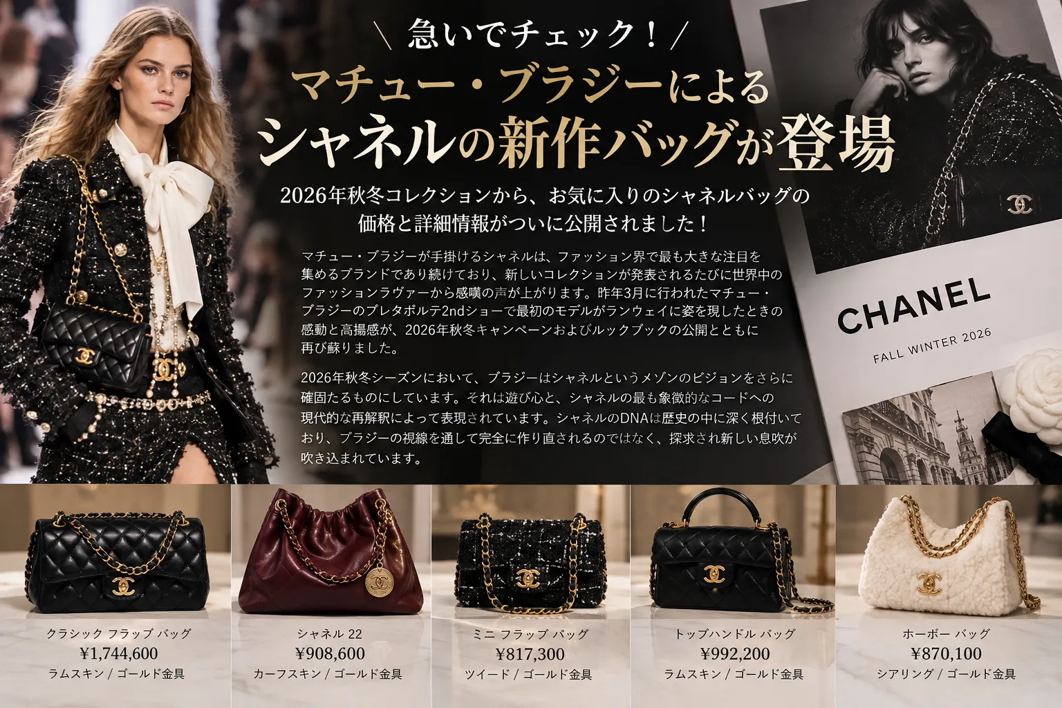 急いでチェック！マチュー・ブラジーによるシャネルの新作バッグが登場