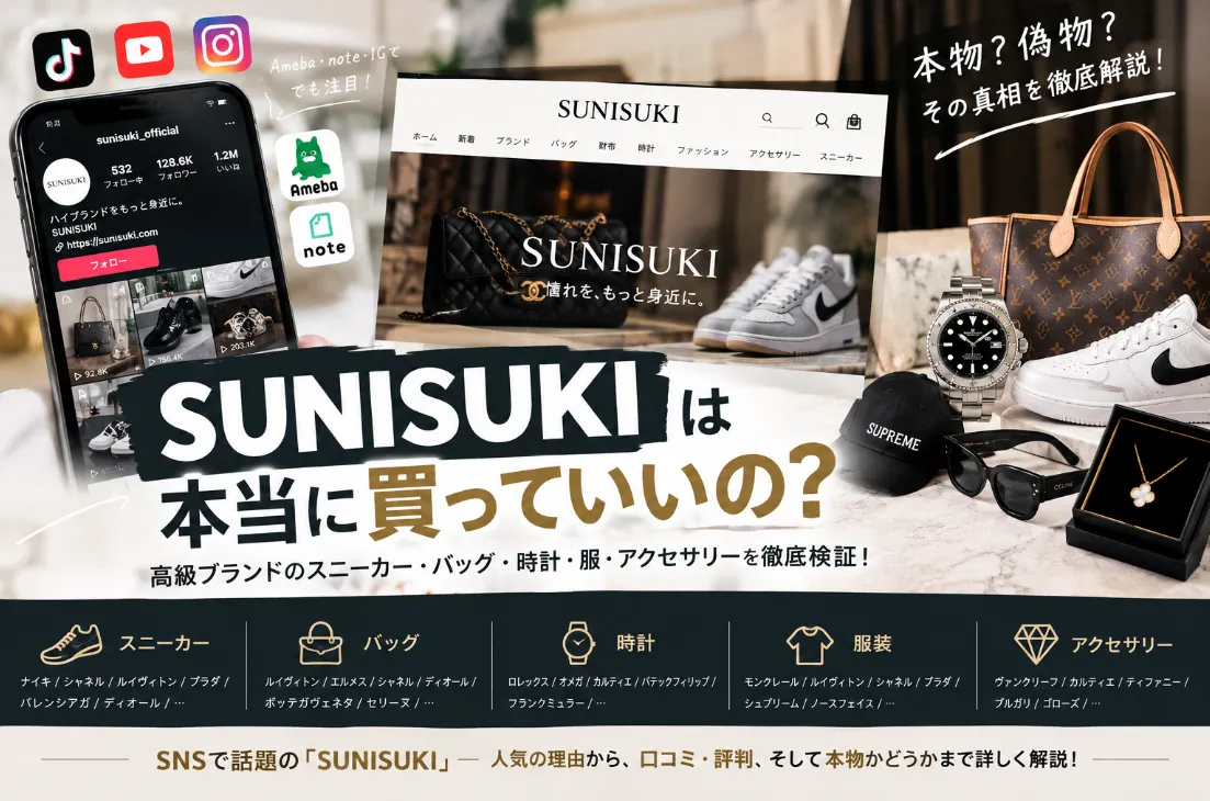 SUNISUKIは本物？偽物？スニーカー・バッグ・時計の価格と評判を徹底検証【2026年最新】