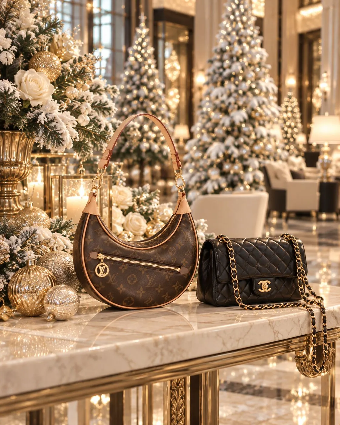 【ルイ・ヴィトン】クリスマスのお出かけに♡ ベージュとモノトーンで楽しむ大人可愛い冬コーデ (3).webp