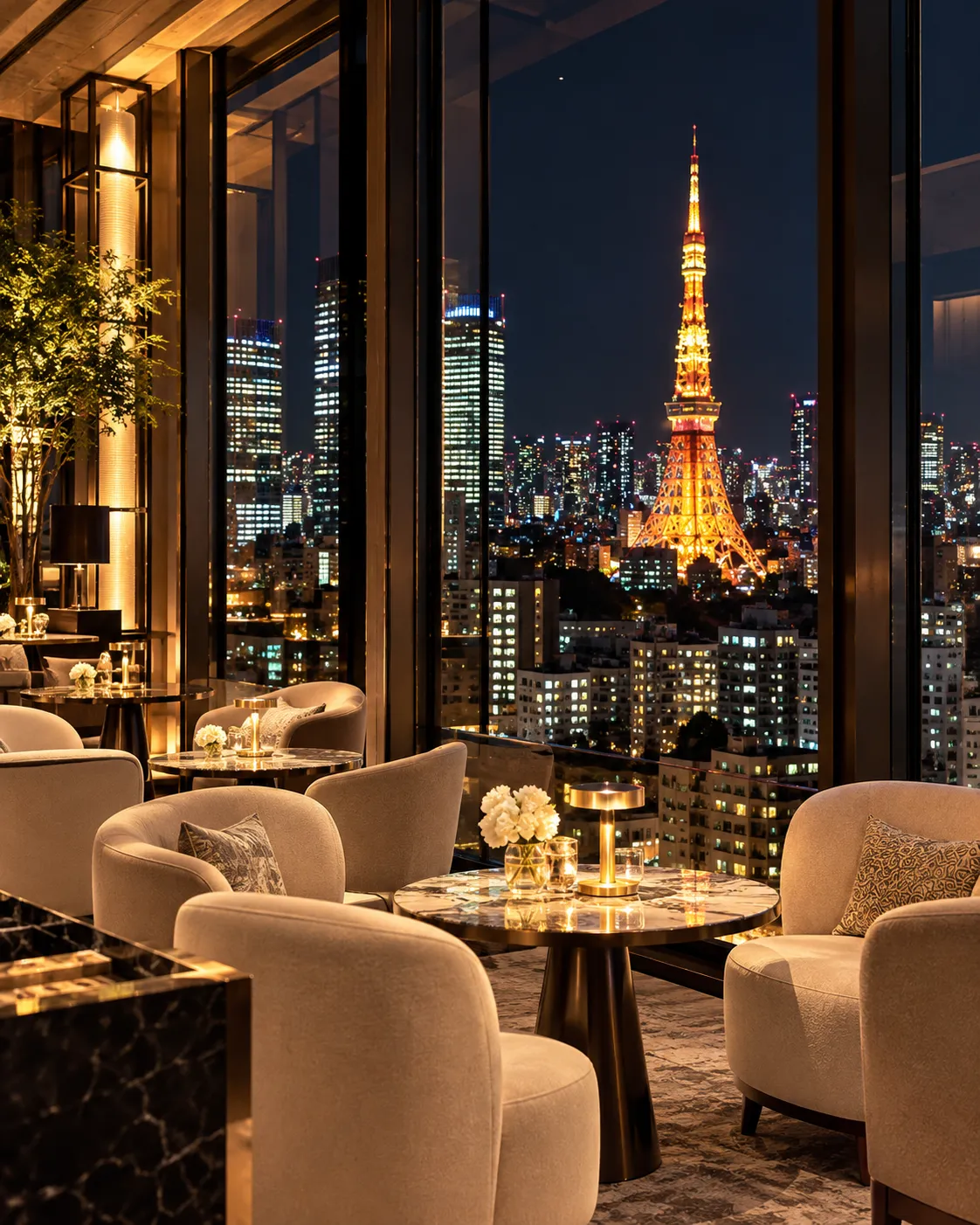 【ジャヌ東京】東京タワーを眺める贅沢な夜♡ ブラックワンピとシャネル風チェーンバッグ (2).webp
