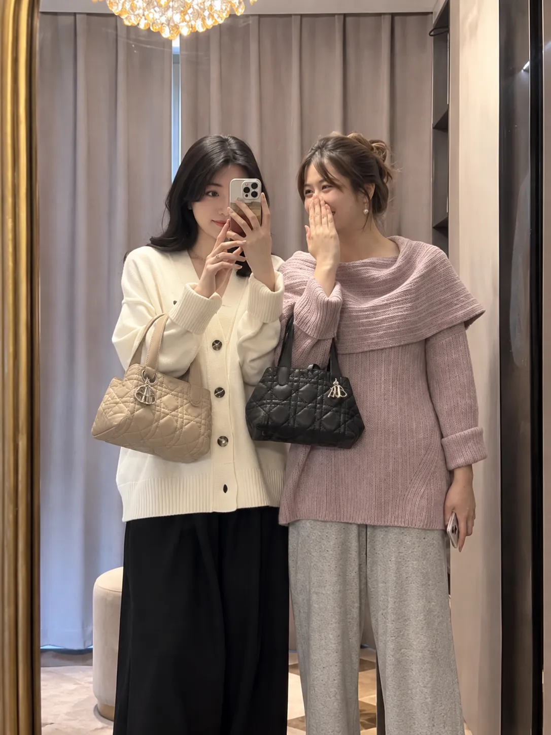 【ディオール】Dior Toujours♡ 大人可愛いキルティングバッグとゆるニットコーデ🤍